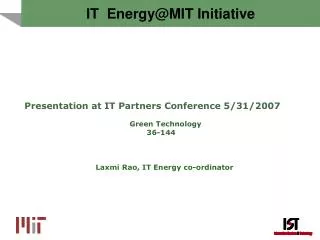 IT Energy@MIT Initiative