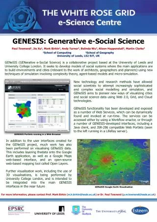 GENESIS: Generative e-Social Science