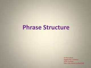 Phrase Structure