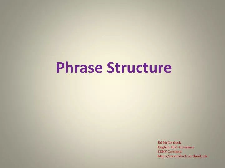 phrase structure