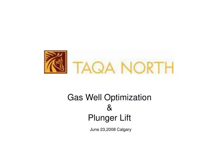gas well optimization plunger lift june 23 2008 calgary