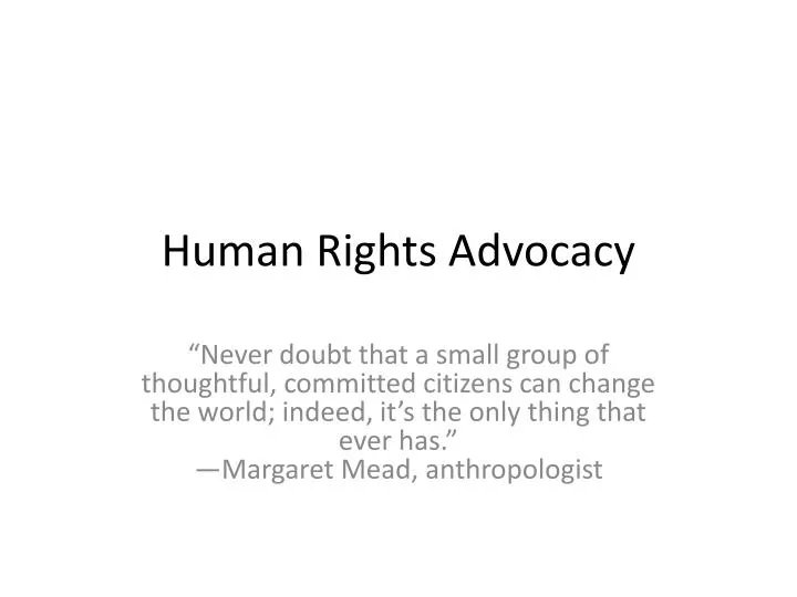 human rights advocacy