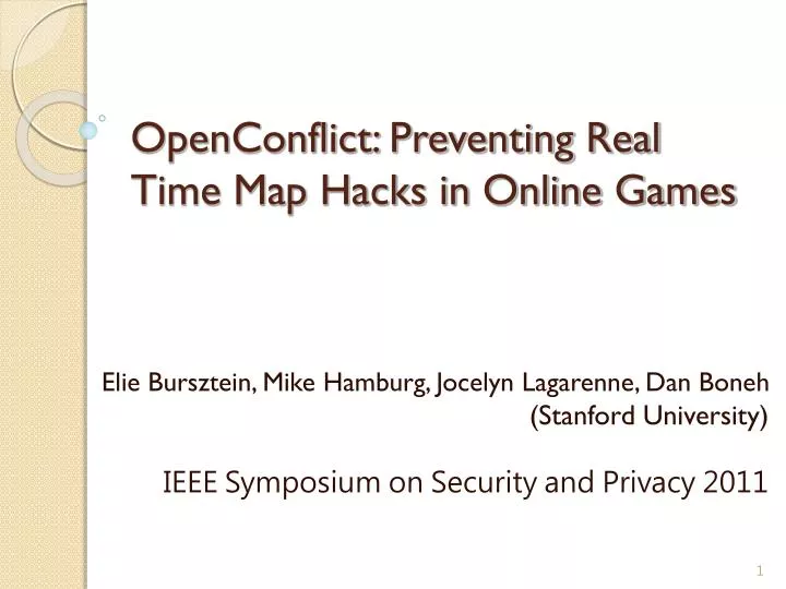 openconflict preventing real time map hacks in online games