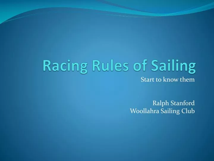 racing rules of sailing