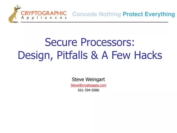 secure processors design pitfalls a few hacks