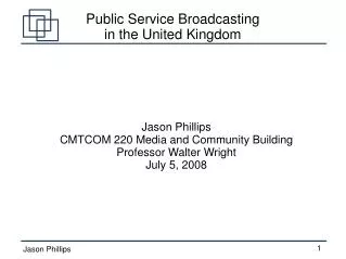 Public Service Broadcasting in the United Kingdom