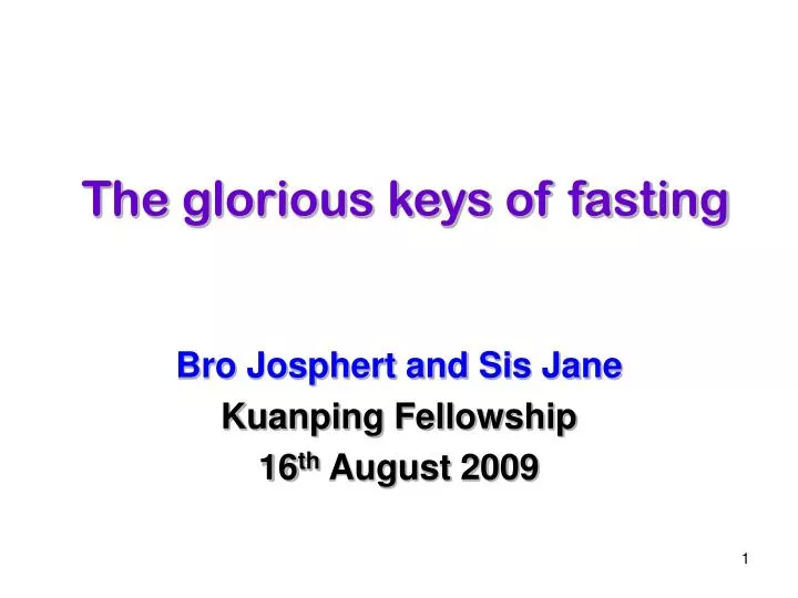 the glorious keys of fasting