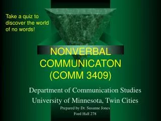 NONVERBAL COMMUNICATON (COMM 3409)