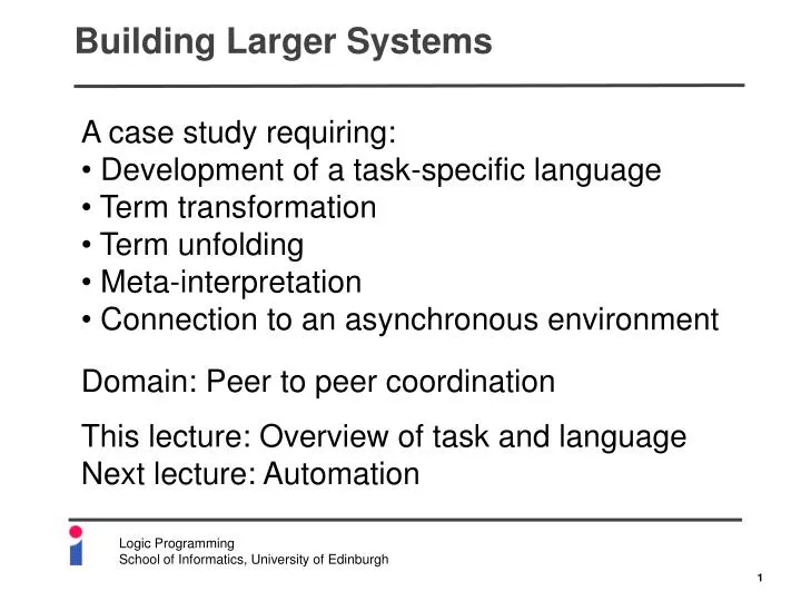 building larger systems