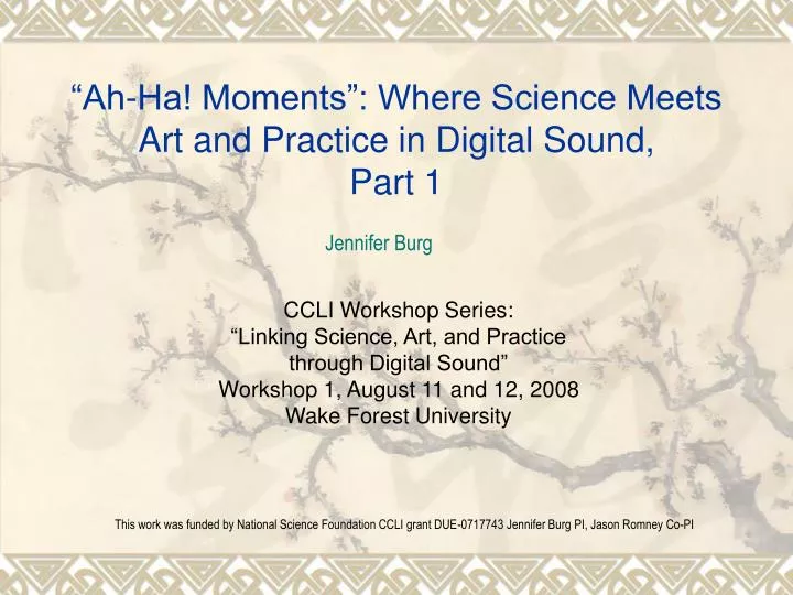 ah ha moments where science meets art and practice in digital sound part 1