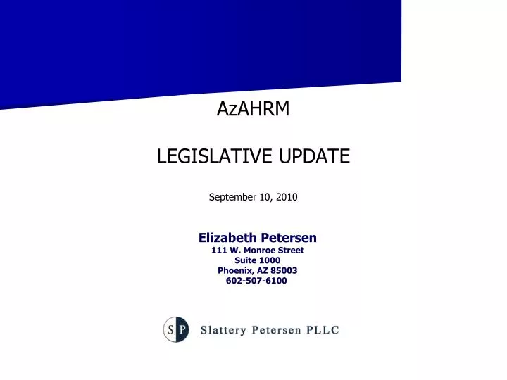 azahrm legislative update september 10 2010