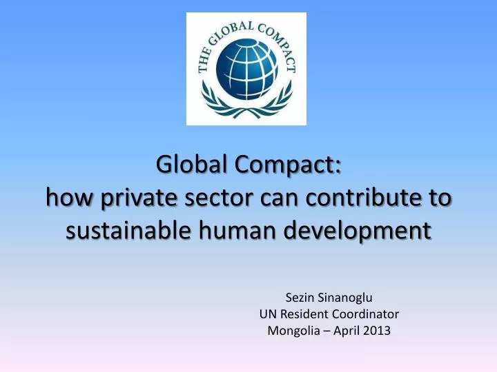 global compact how p rivate s ector can contribute to sustainable human development