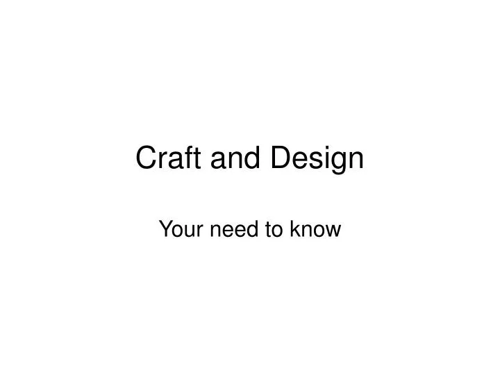 craft and design