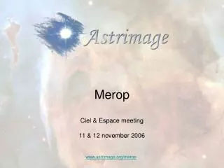Merop Ciel &amp; Espace meeting 11 &amp; 12 november 2006