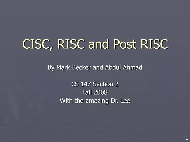 cisc risc and post risc