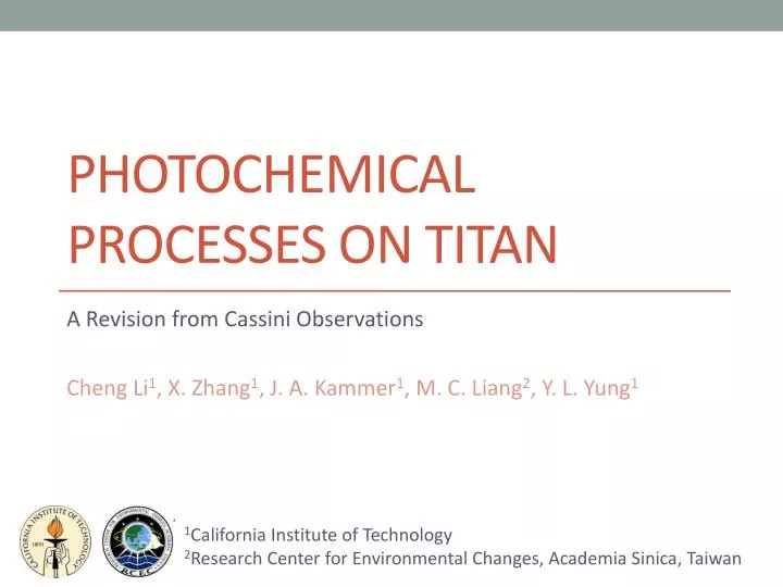 photochemical processes on titan