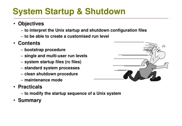 system startup shutdown