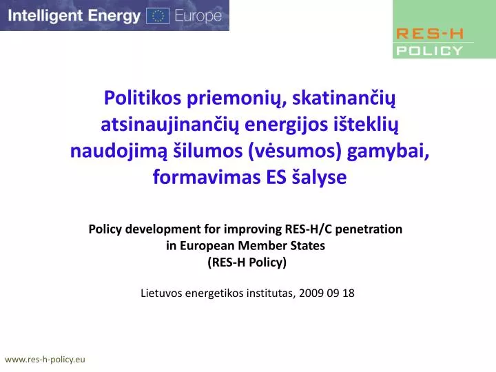 policy development for improving res h c penetration in european member states res h policy