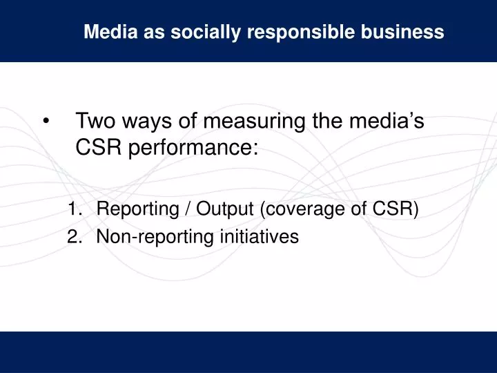 media as socially responsible business