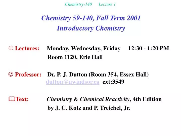 chemistry 140 lecture 1