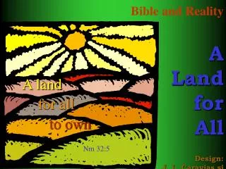 Bible and Reality A Land for All Design: J. L. Caravias sj