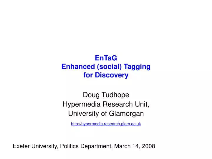 entag enhanced social tagging for discovery