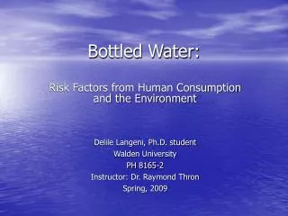 Bottled Water: