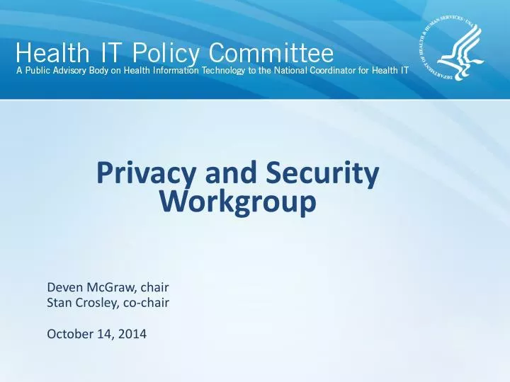 privacy and security workgroup