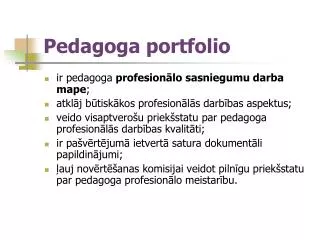 pedagoga portfolio