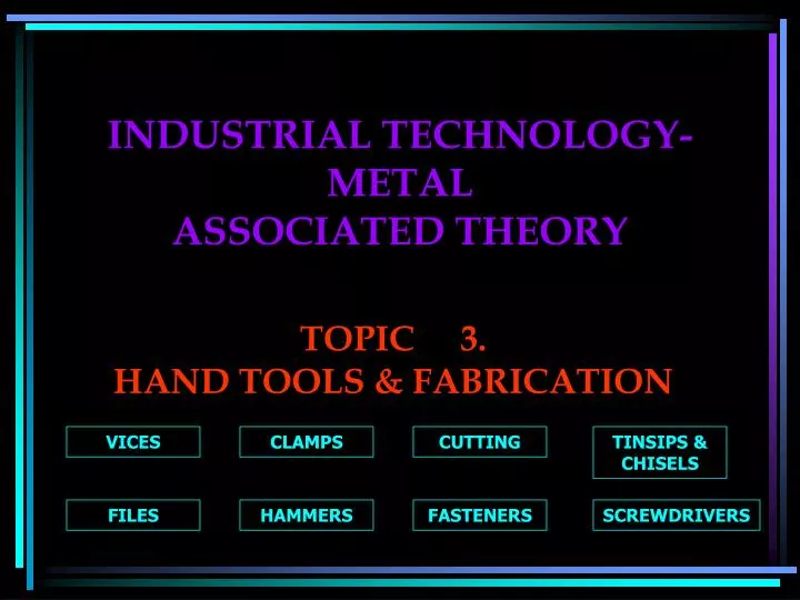industrial technology metal associated theory