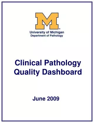 Clinical Pathology Quality Dashboard