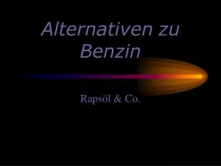 alternativen zu benzin