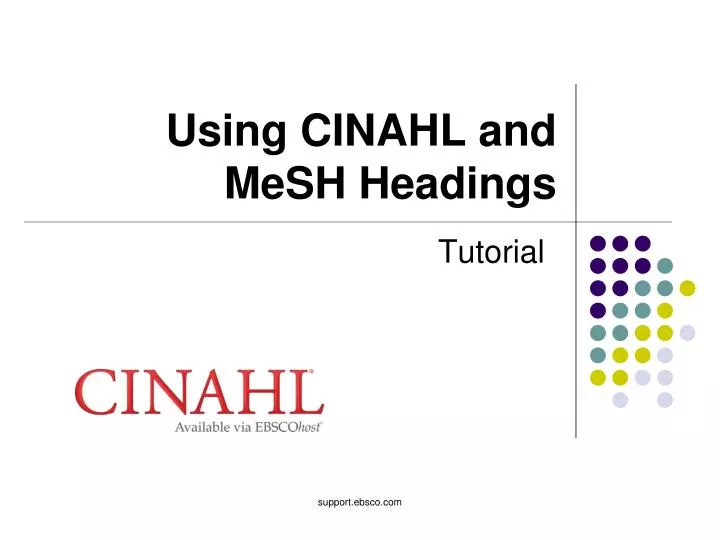 using cinahl and mesh headings