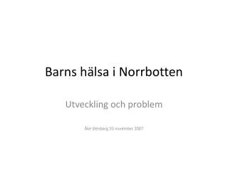 barns h lsa i norrbotten