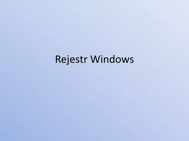 rejestr windows