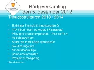 r dgiversamling den 5 desember 2012