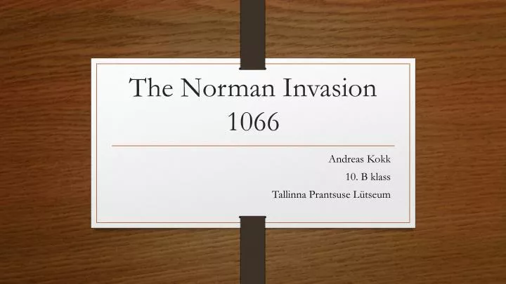 the norman invasion 1066