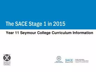 Year 11 Seymour College Curriculum Information