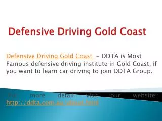 Advanced Defensive Driving Training Insitute in Queensland