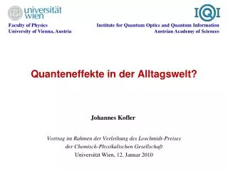 quanteneffekte in der alltagswelt