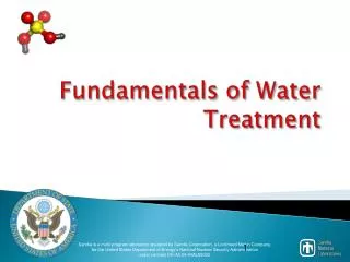 Fundamentals of Water Treatment