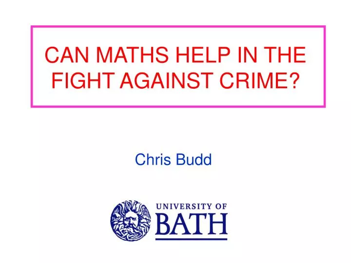 can maths help in the fight against crime