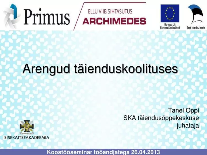 arengud t ienduskoolituses