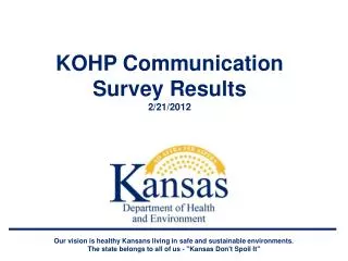 KOHP Communication Survey Results 2/21/2012