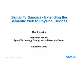 Semantic Gadgets - Extending the Semantic Web to Physical Devices