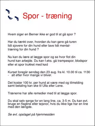 spor tr ning