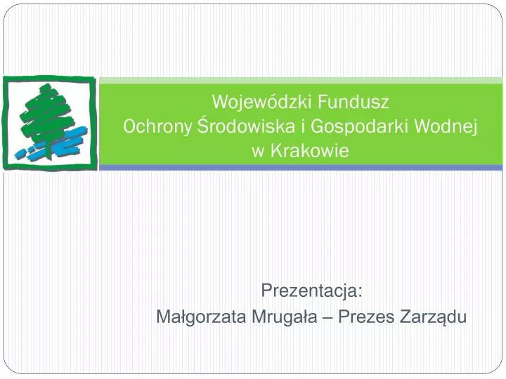 wojew dzki fundusz ochrony rodowiska i gospodarki wodnej w krakowie