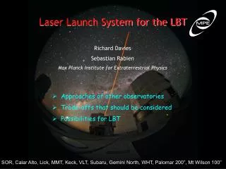 Laser Launch System for the LBT