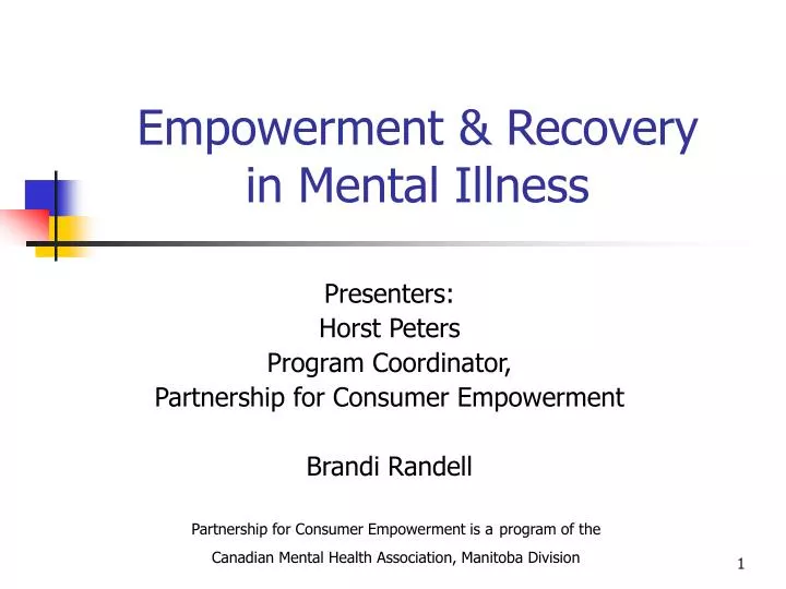 empowerment recovery in mental illness