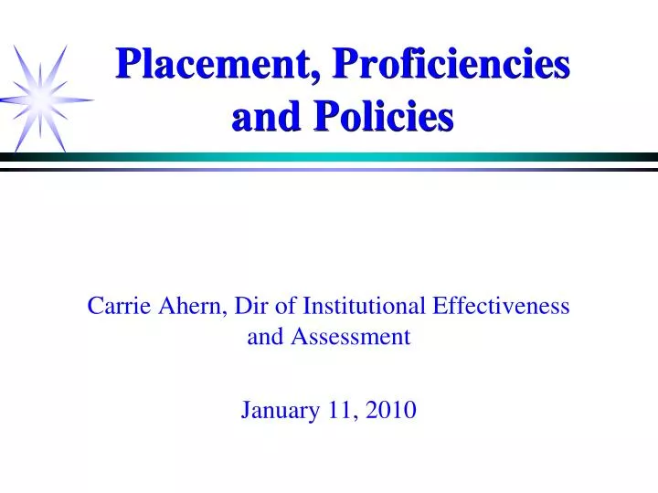 placement proficiencies and policies